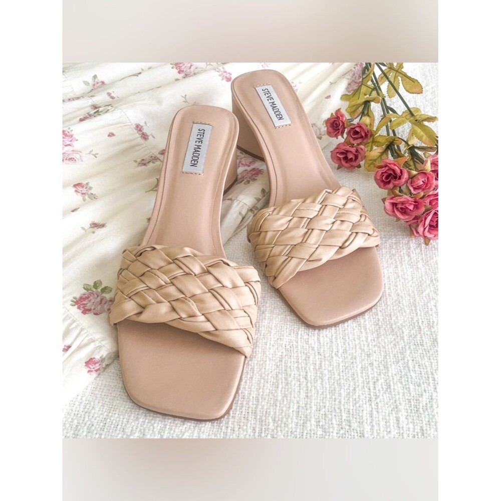 Steve Madden braided strap sandals.